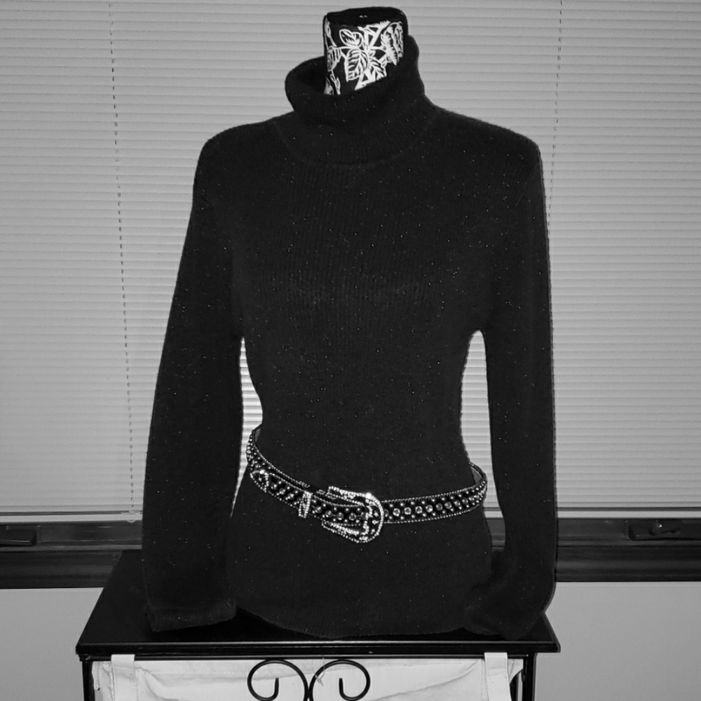 Vintage crystal Swarovski leather belt 39.5"